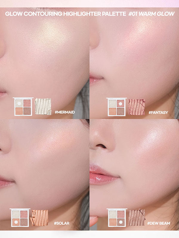 WAKEMAKE Glow Contouring Highlighter Palette 7.8g