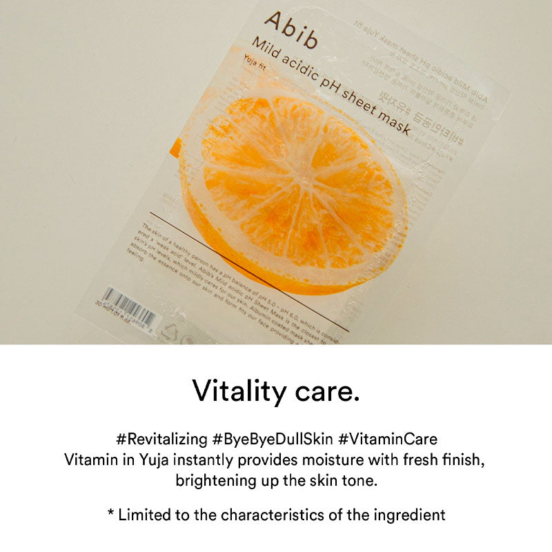 Abib Mild Acidic pH Sheet Mask #Yuja Fit 30ml