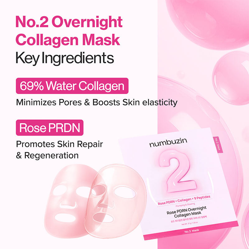 numbuzin No.2 Rose PDRN Overnight Collagen Mask 37ml