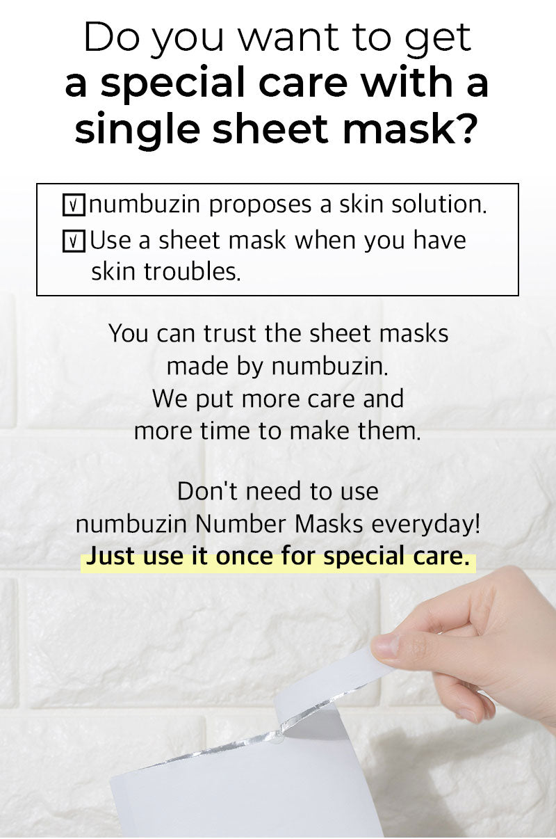 numbuzin No.3 Tingle-Pore Softening Sheet Mask